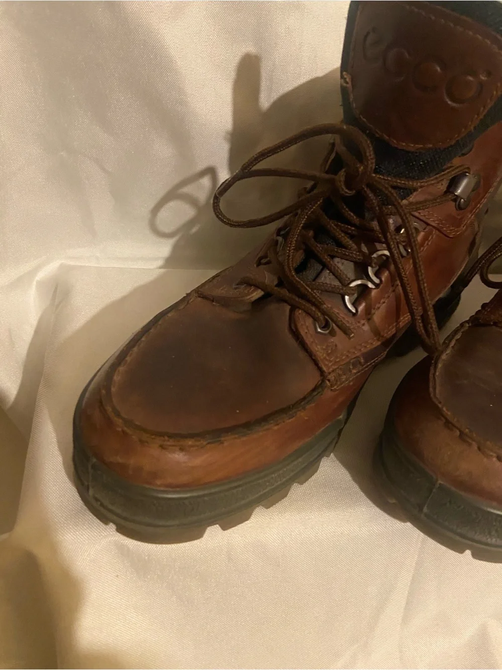 ECCO Men's Brown Leather Hiking Boots Gortex Waterproof